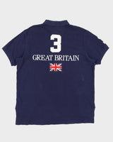 Vintage 90s Ralph Lauren Great Britain Blue Polo Shirt - M