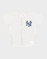 Vintage 90s MLB Russell Athletic New York Yankees White Jersey - M