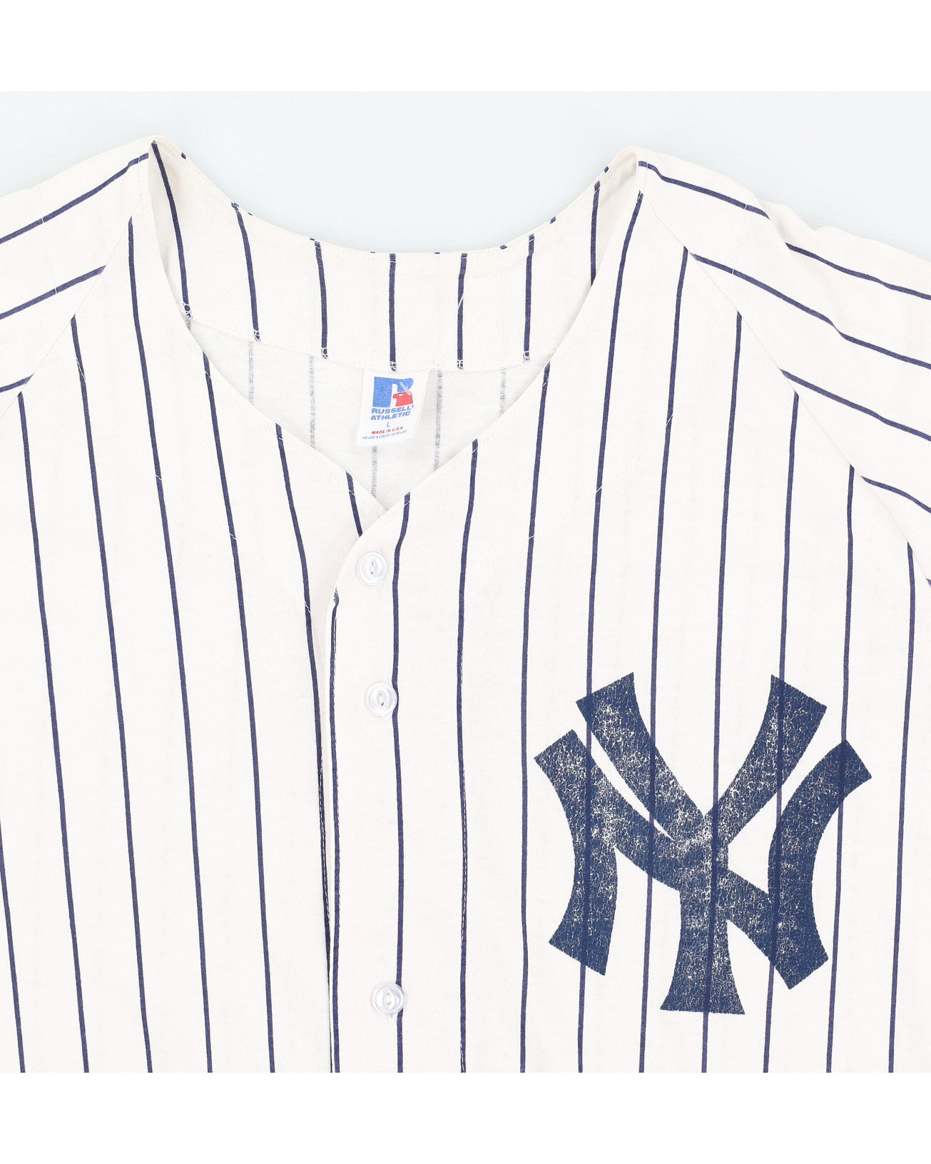 Vintage 90s MLB Russell Athletic New York Yankees White Jersey - M