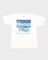 Vintage 80s Fruit Of The Loom Dawson City Yukon Canada Single Stitch White T-Shirt - L
