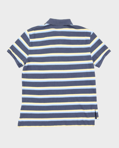 Vintage 90s Polo Ralph Lauren Blue / Yellow Stripes Polo Shirt - M