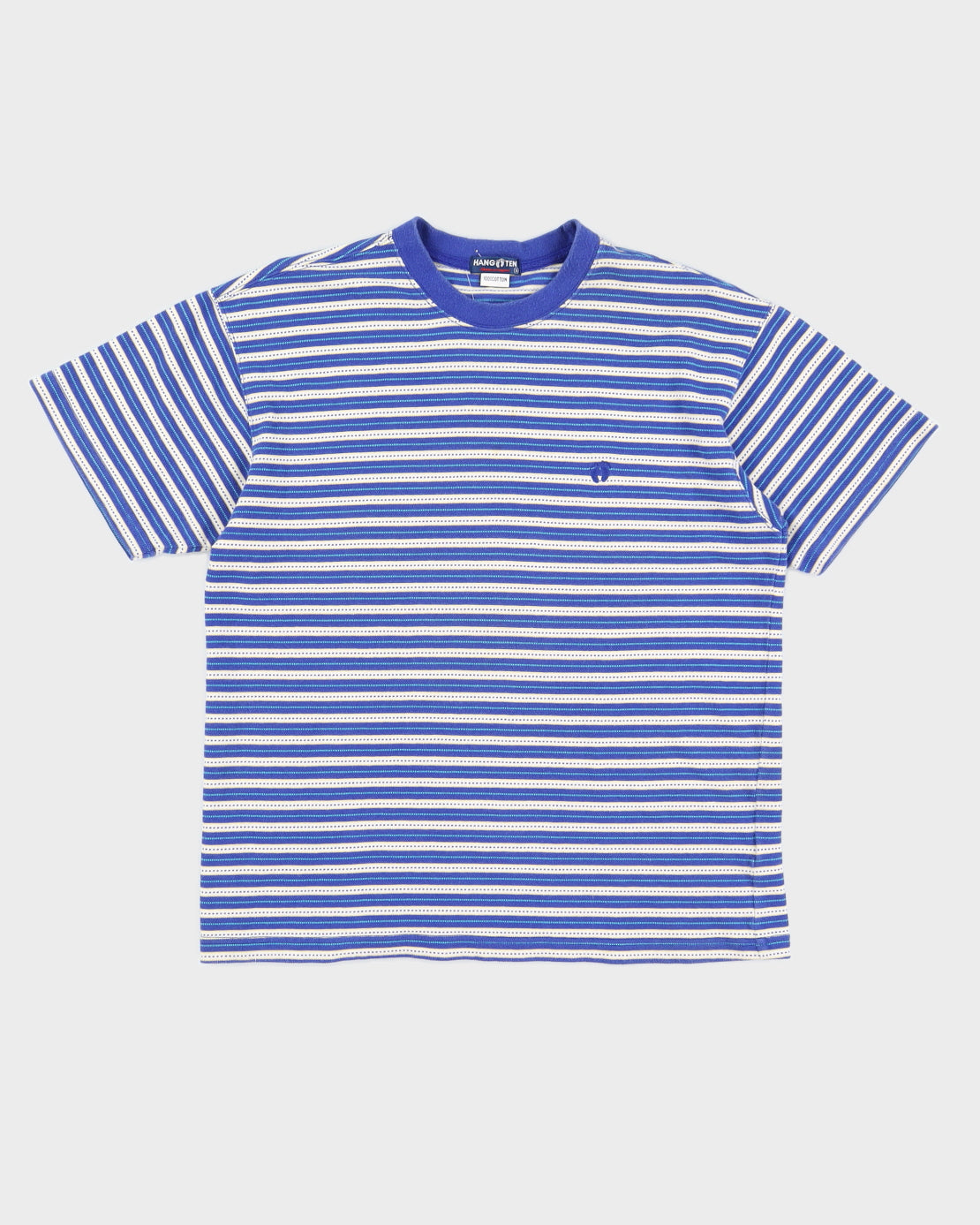 Vintage 90s Hang Ten Blue Striped Polo Shirt - M