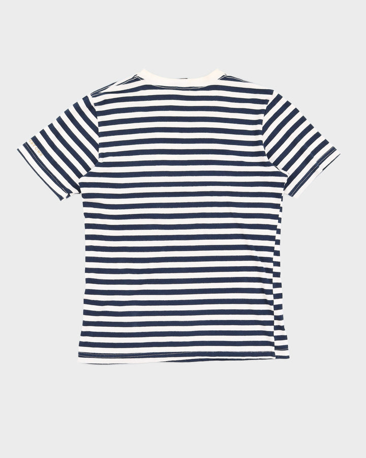 OVO Striped Navy and White T-Shirt - S