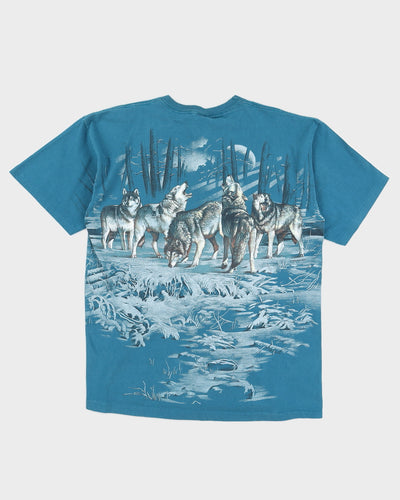 Vintage Wolf Print Single Stitch T-Shirt - XL