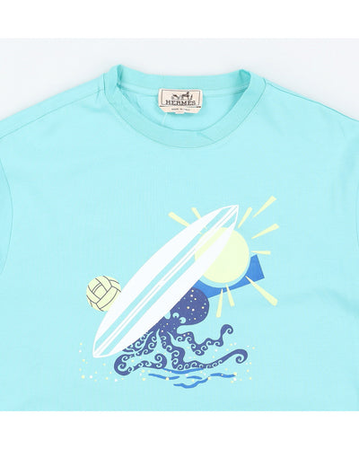 Hermes Blue Surfboard Beach T-Shirt - XL