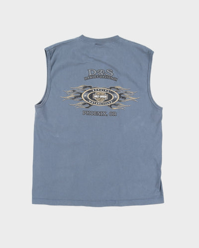Harley Davidson Blue Sleeveless T-Shirt - XL