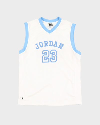 00s Jordan White / Blue Basketball Embroidered Vest - XL