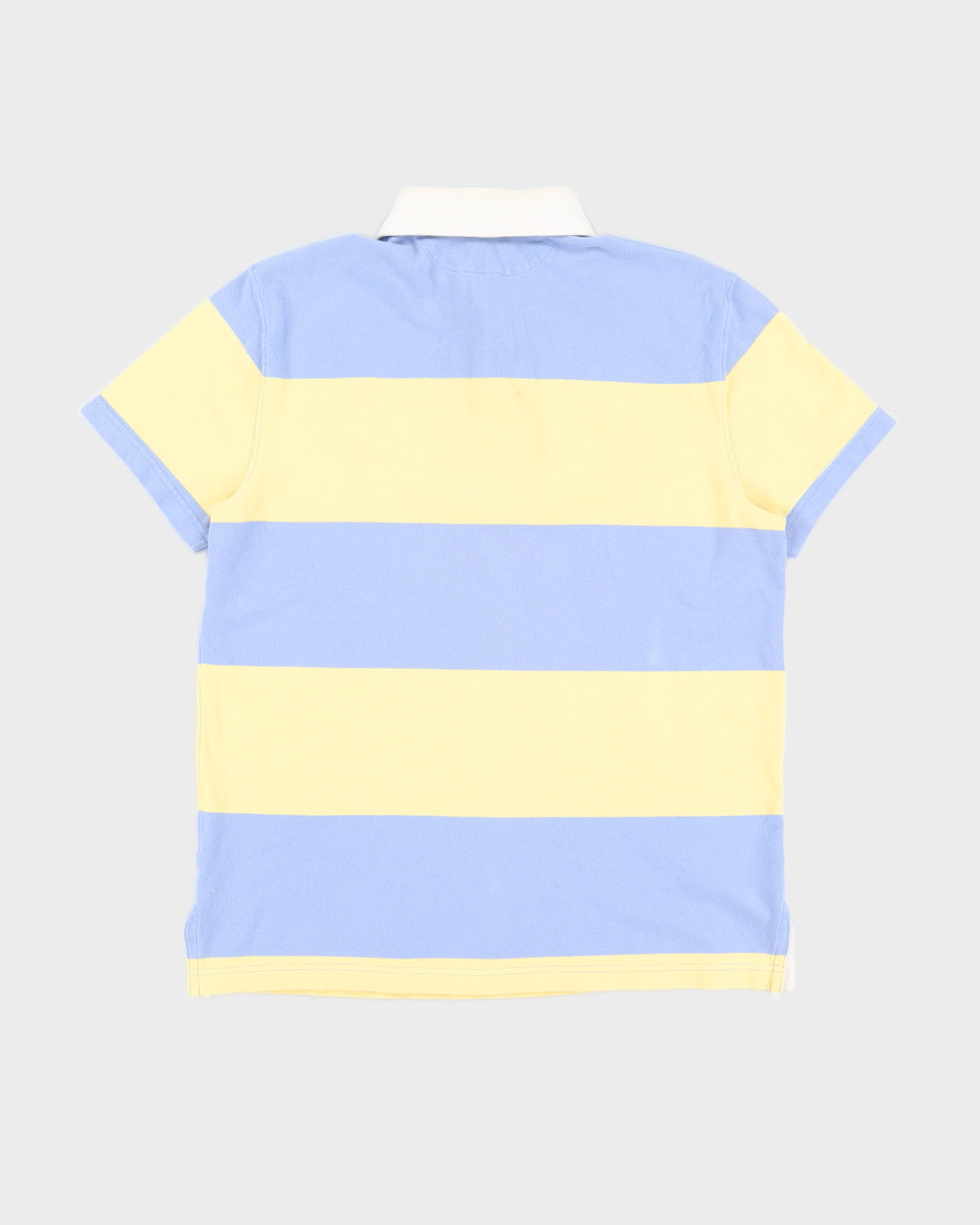 Vintage 90s Ralph Lauren Yellow / Blue Striped Polo Shirt - L