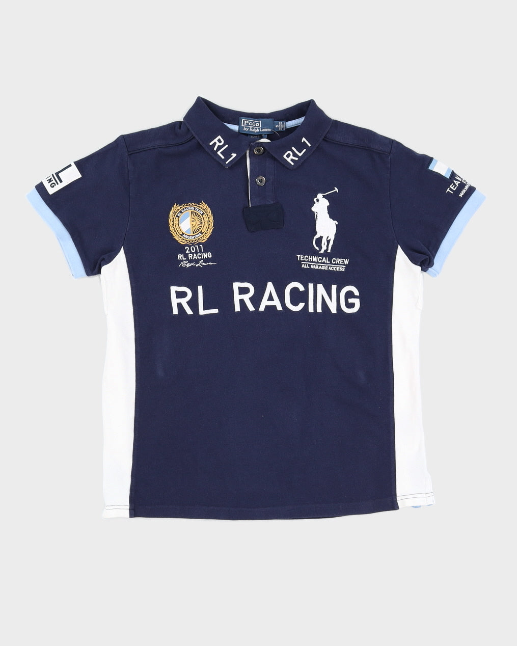 Service Ralph Laurent Racing Logo Ralph Lauren Blue RL Racing Polo Shirt - S – Rokit
