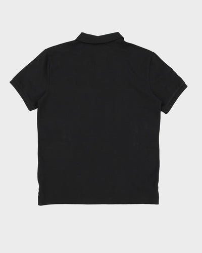 Polo By Ralph Lauren Black With Enlarged Logo Polo Shirt - M