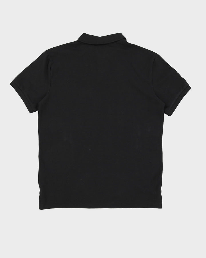 Polo By Ralph Lauren Black With Enlarged Logo Polo Shirt - M