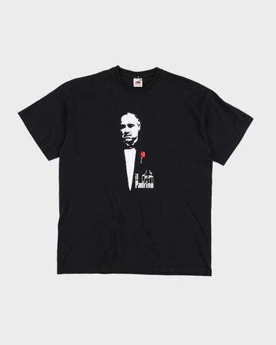 00s Fruit Of The Loom "Il Padrino" / "The Godfather" Black Single Stitch T-Shirt - M