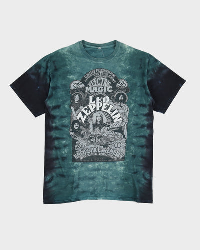 Led Zeppelin Green Tie Dye Concert Tour T-Shirt (Repro) - L