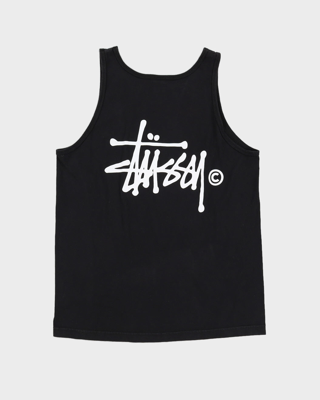 Stussy Double Sided Print Black Singlet - L