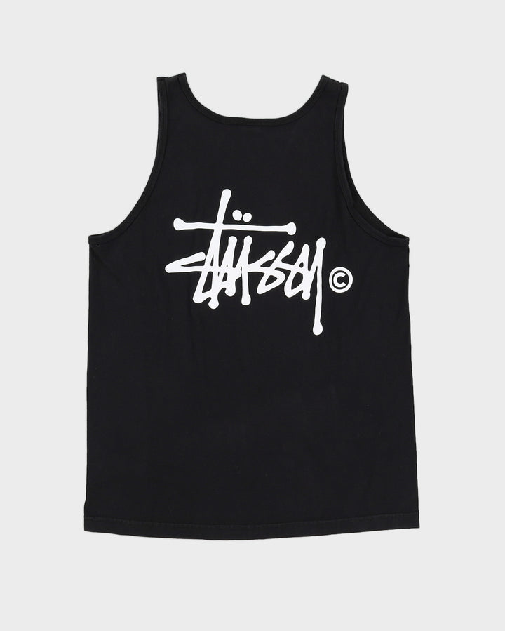 Stussy Double Sided Print Black Singlet - L