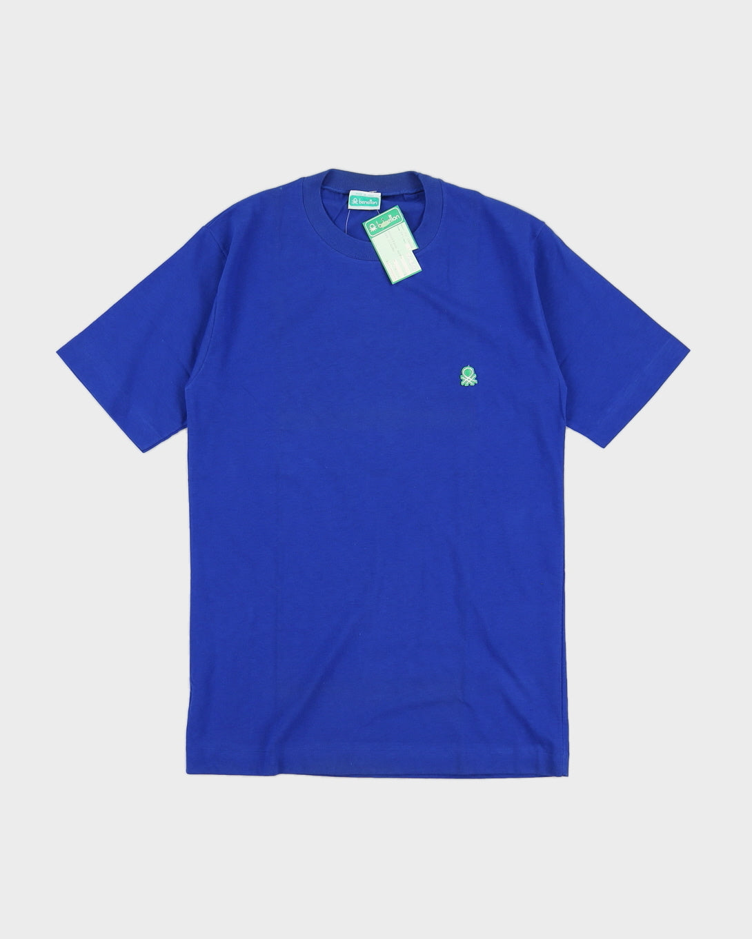 Vintage 70s Benetton Blue T-Shirt Deadstock With Tags - S