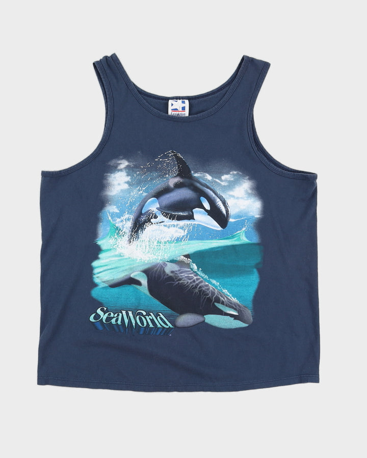 Vintage 90s Seaworld Blue Vest - L