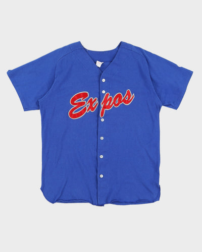 Vintage 80s MLB Montreal Expos Blue Jersey - L