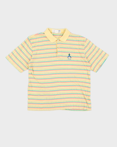 Vintage 90s Nick Faldo x Pringle Sports Stripe Polo Shirt - M