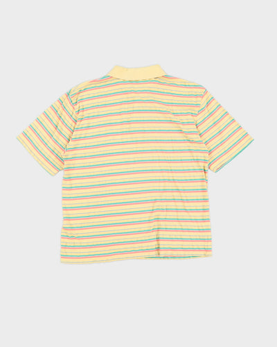 Vintage 90s Nick Faldo x Pringle Sports Stripe Polo Shirt - M