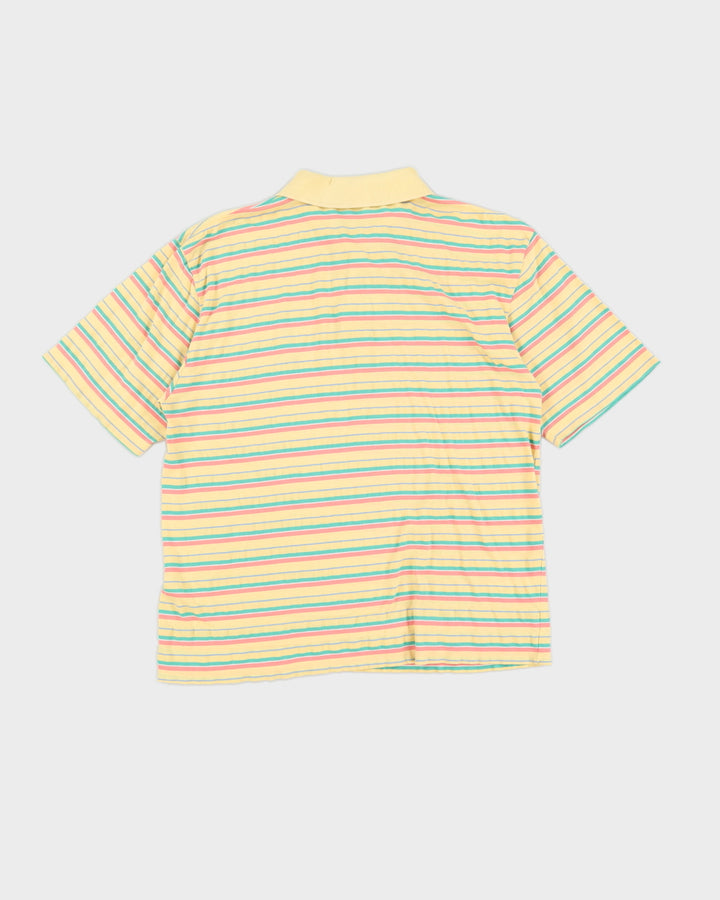 Vintage 90s Nick Faldo x Pringle Sports Stripe Polo Shirt - M