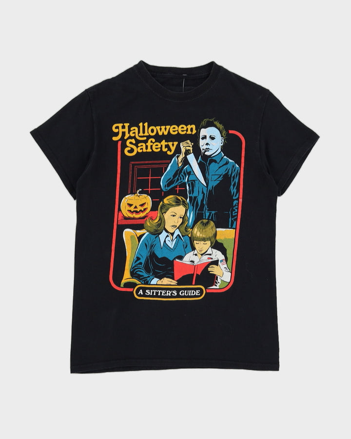 Creepy.Co Halloween Safety: A Sitter's Guide Black T-Shirt - S