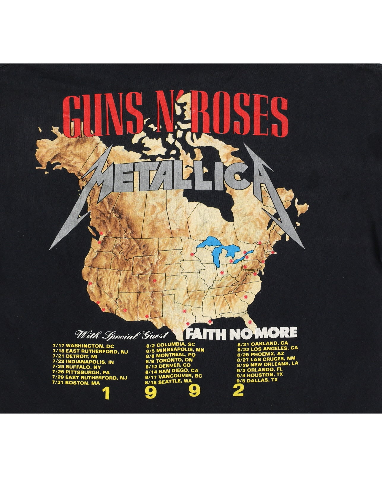 Vintage 1992 Guns N’ Roses Metallica Tour T-Shirt - XL