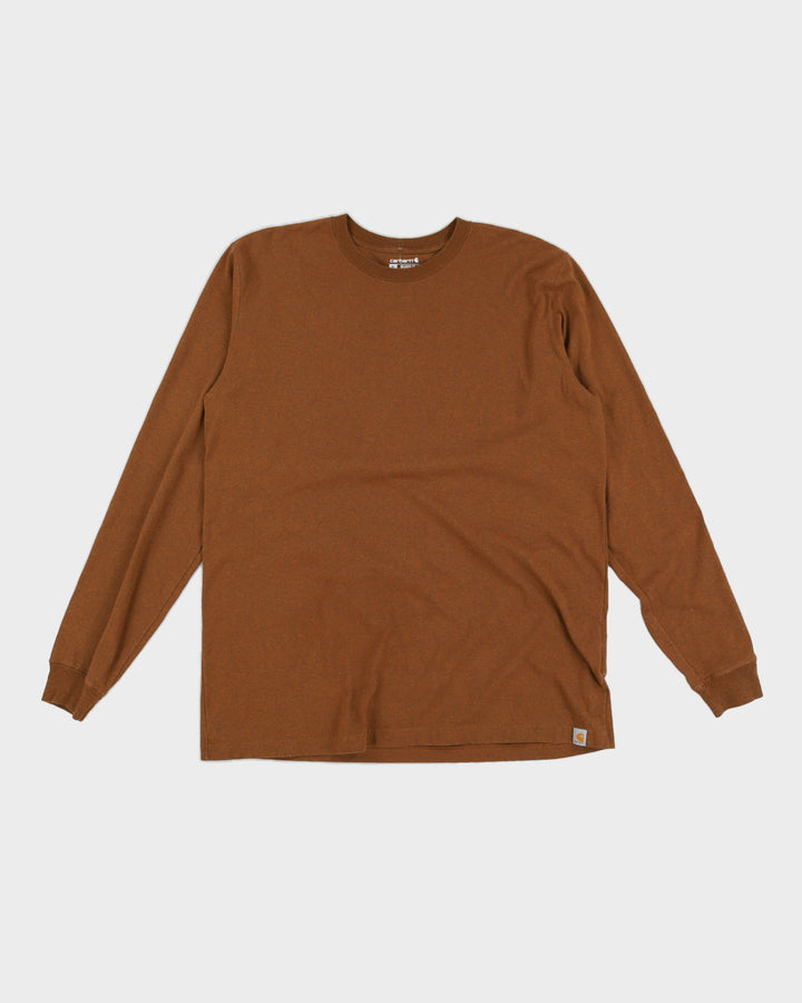Dark Orange Carhartt Long Sleeved T-Shirt - XL
