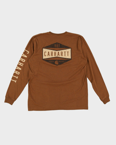 Dark Orange Carhartt Long Sleeved T-Shirt - XL