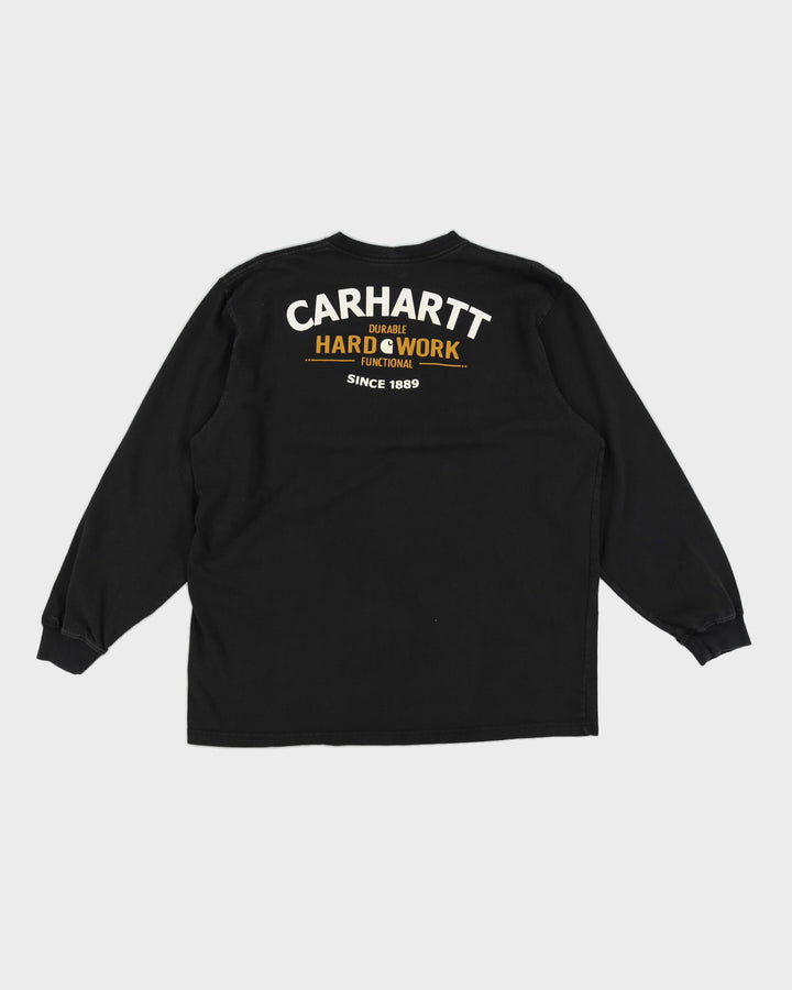 Navy Carhartt Long Sleeved T-Shirt - XL