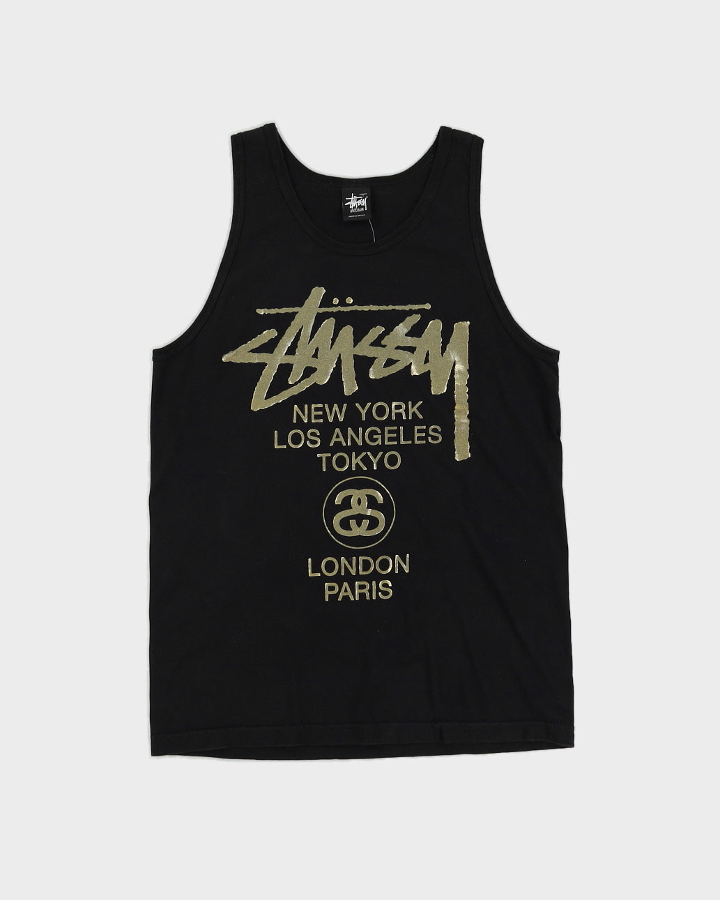 Stussy Black & Gold Singlet - M