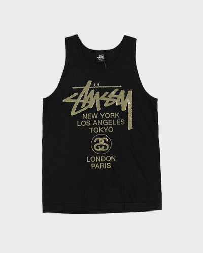 Stussy Black & Gold Singlet - M