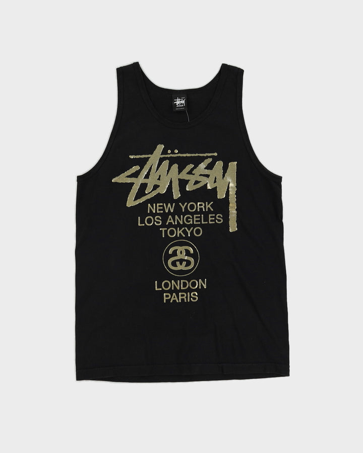 Stussy Black & Gold Singlet - M