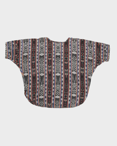 Printed 3 Quarter Button Poncho T-Shirt - XL