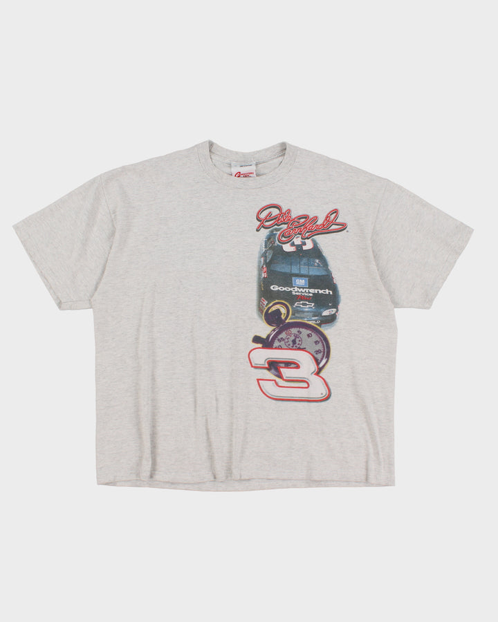 Vintage 90s Nascar Dale Earnhardt "Time Flies" Grey Printed T-Shirt - L