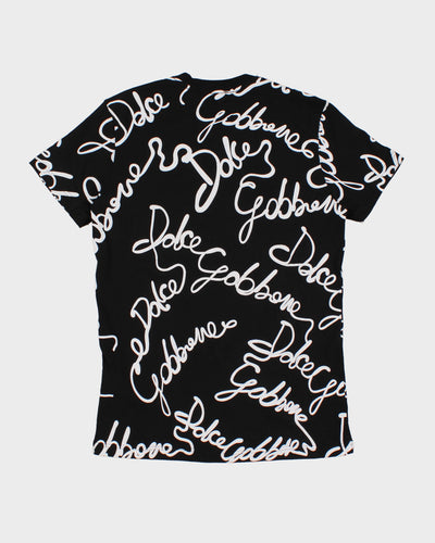 Dolce & Gabbana Logo Print Black T-Shirt - S