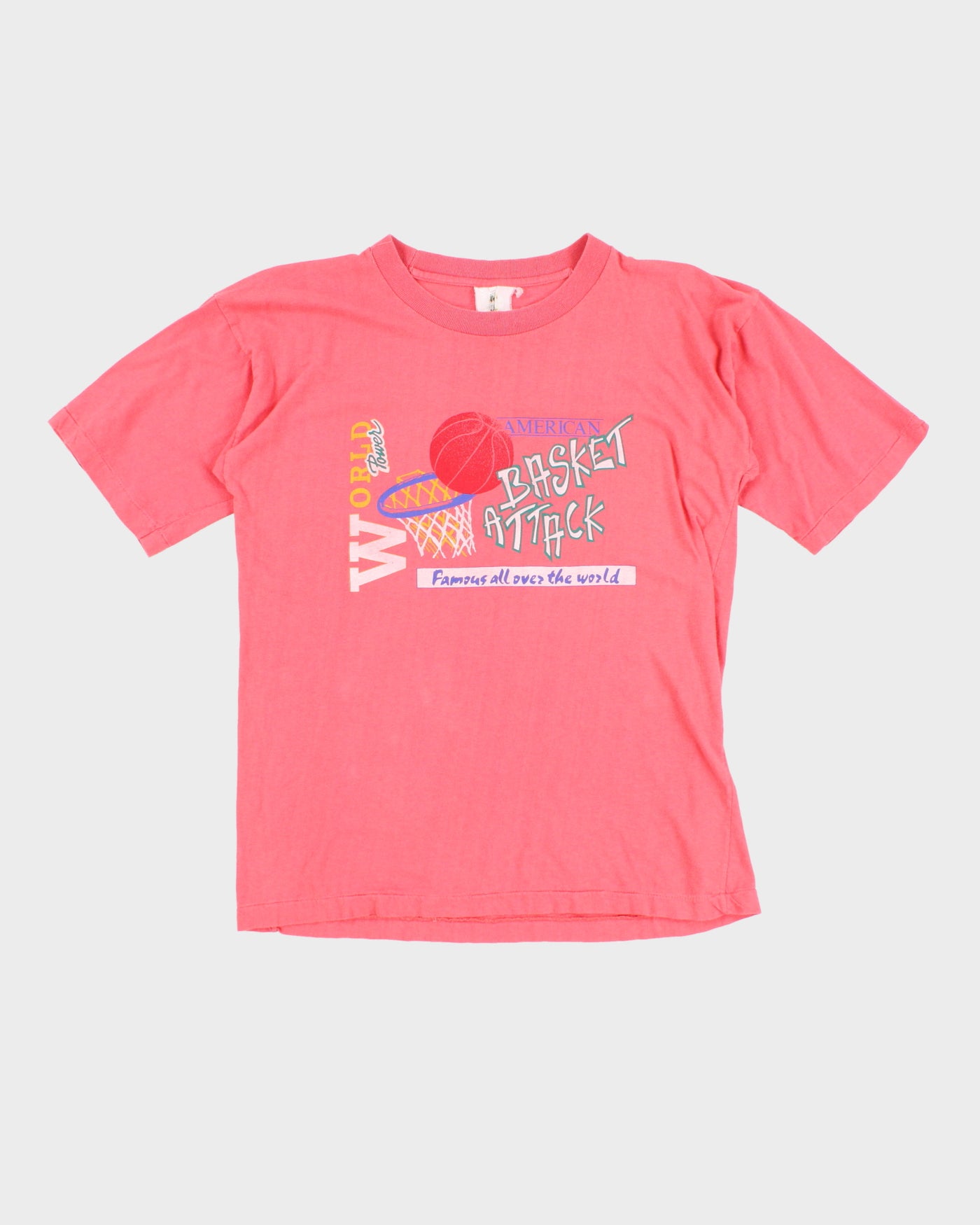 Vintage 90s American Basket Attack Single Stitch Graphic T-Shirt - M