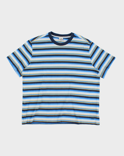 The North Face Blue & Yellow Stripe T-Shirt - XL