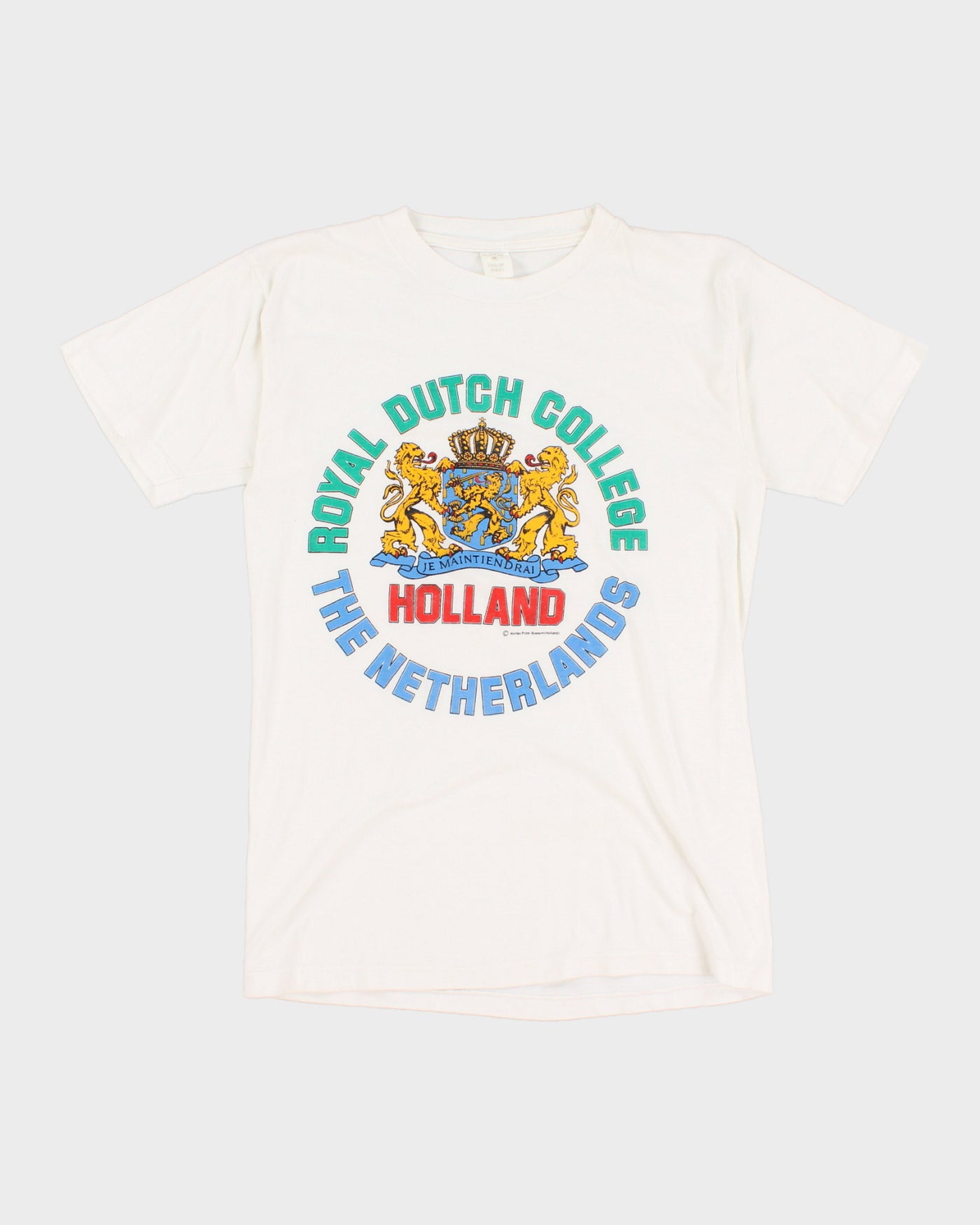 Vintage 90s Royal Dutch College Graphic T-Shirt - M