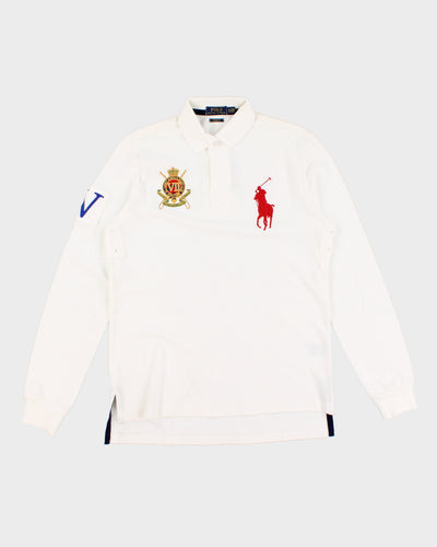 Polo von Ralph Lauren weißes Langarm-Poloshirt – M – Rokit