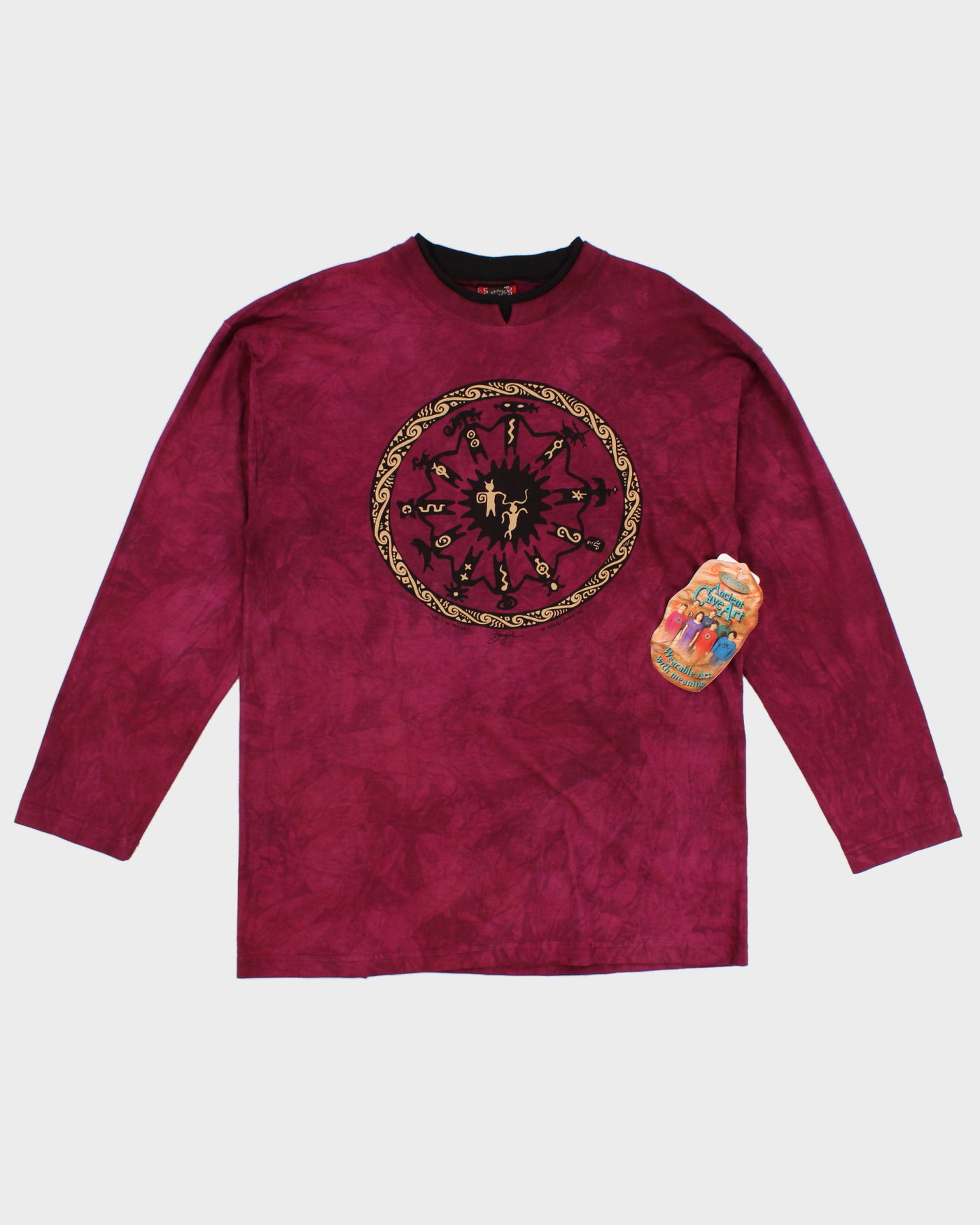 vintage 00s Dagoli Ancient Cave Art Long Sleeve T-Shirt - M