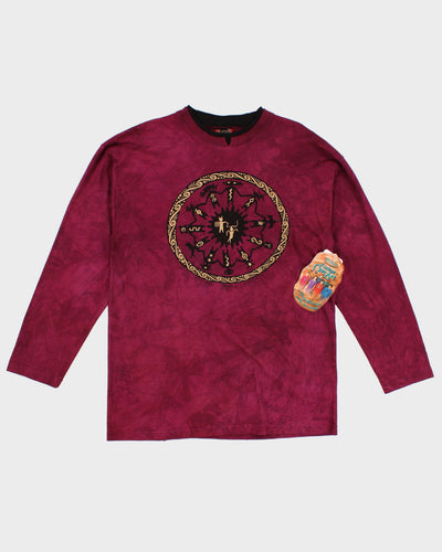 vintage 00s Dagoli Ancient Cave Art Long Sleeve T-Shirt - M