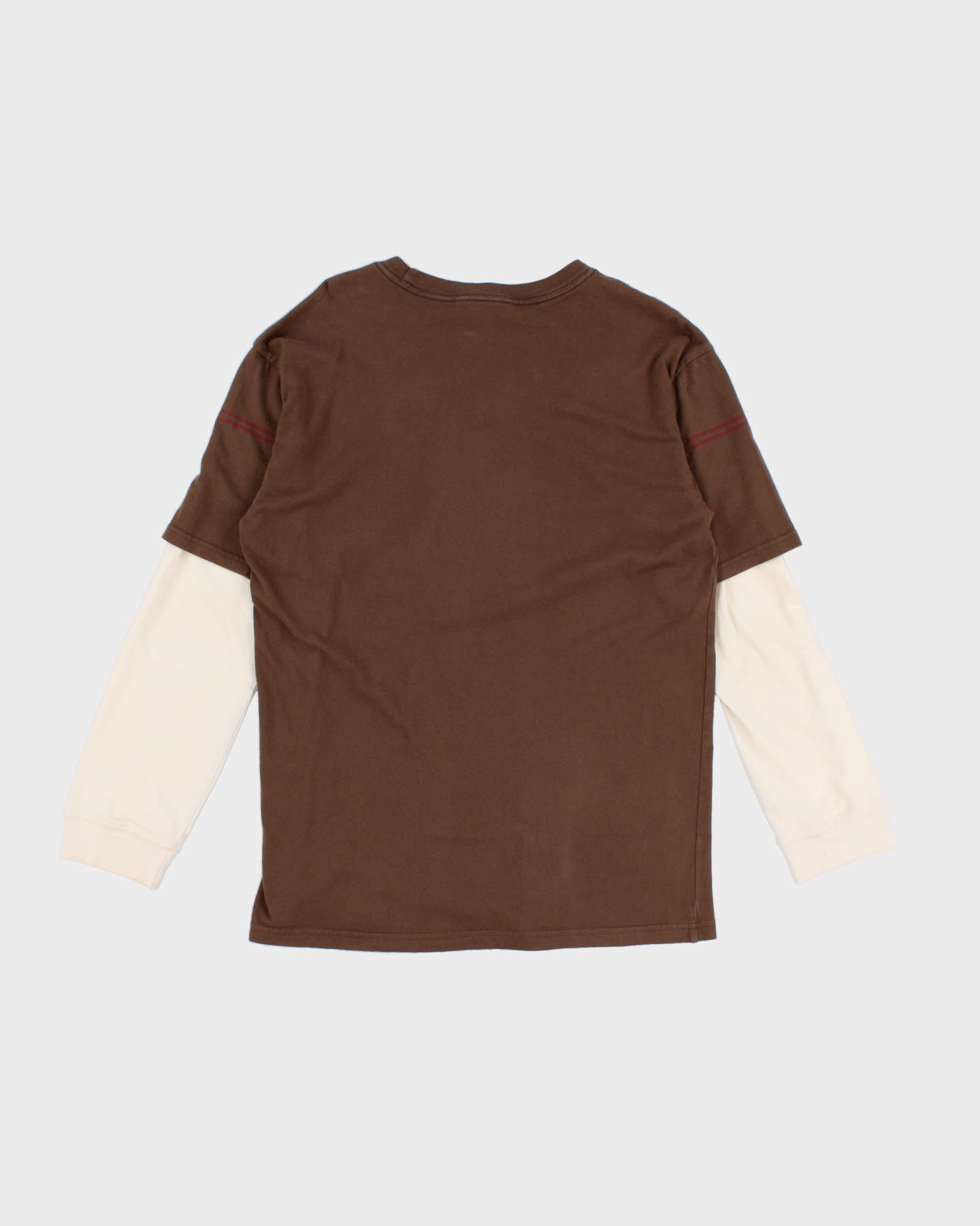 Y2K 00s Tommy Hilfiger Brown Printed LS T-Shirt - L/XL