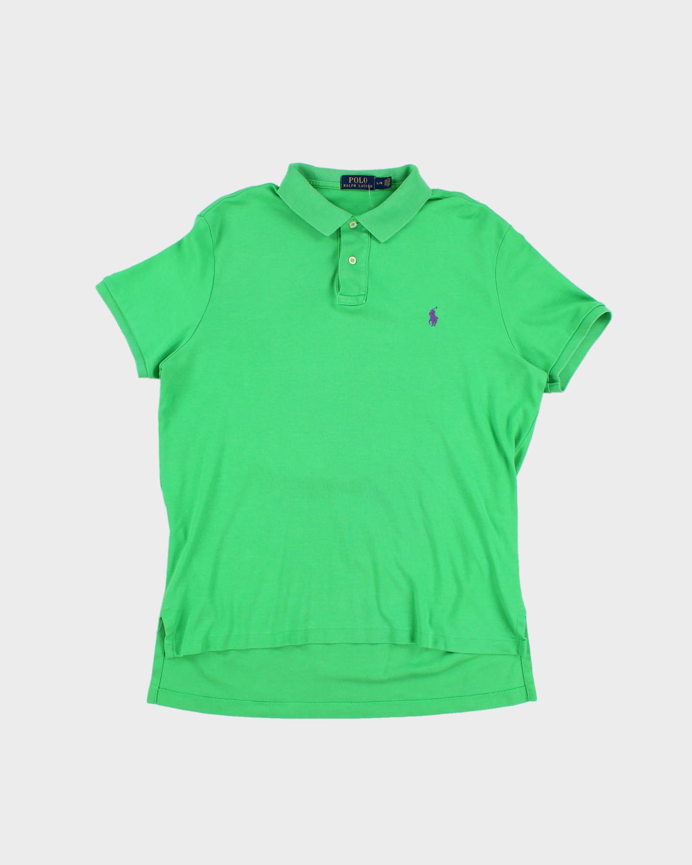 Polo Ralph Lauren Purple Logo Green Short Sleeved Polo - L