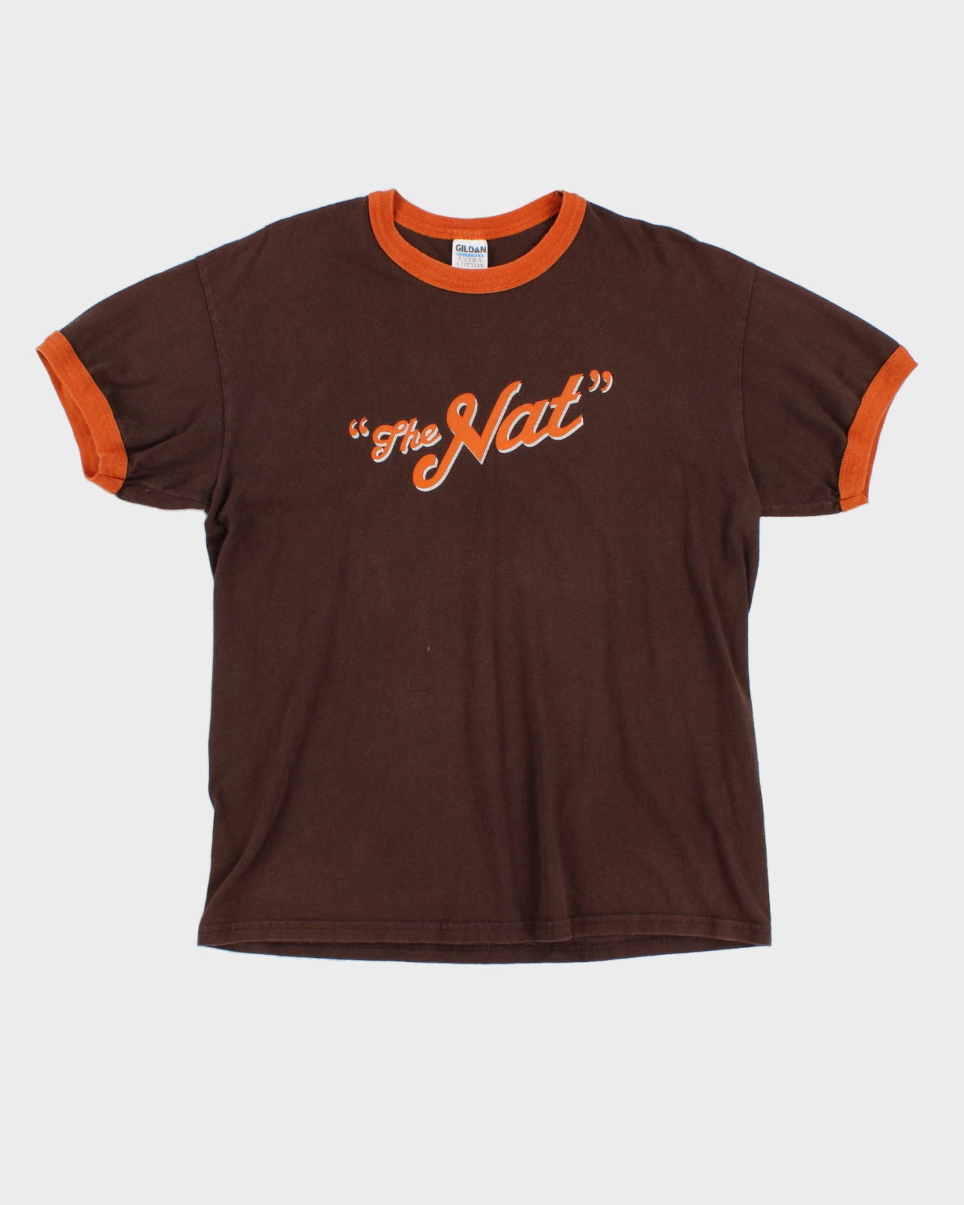 Gildan Orange Hemmed Brown T-Shirt - L