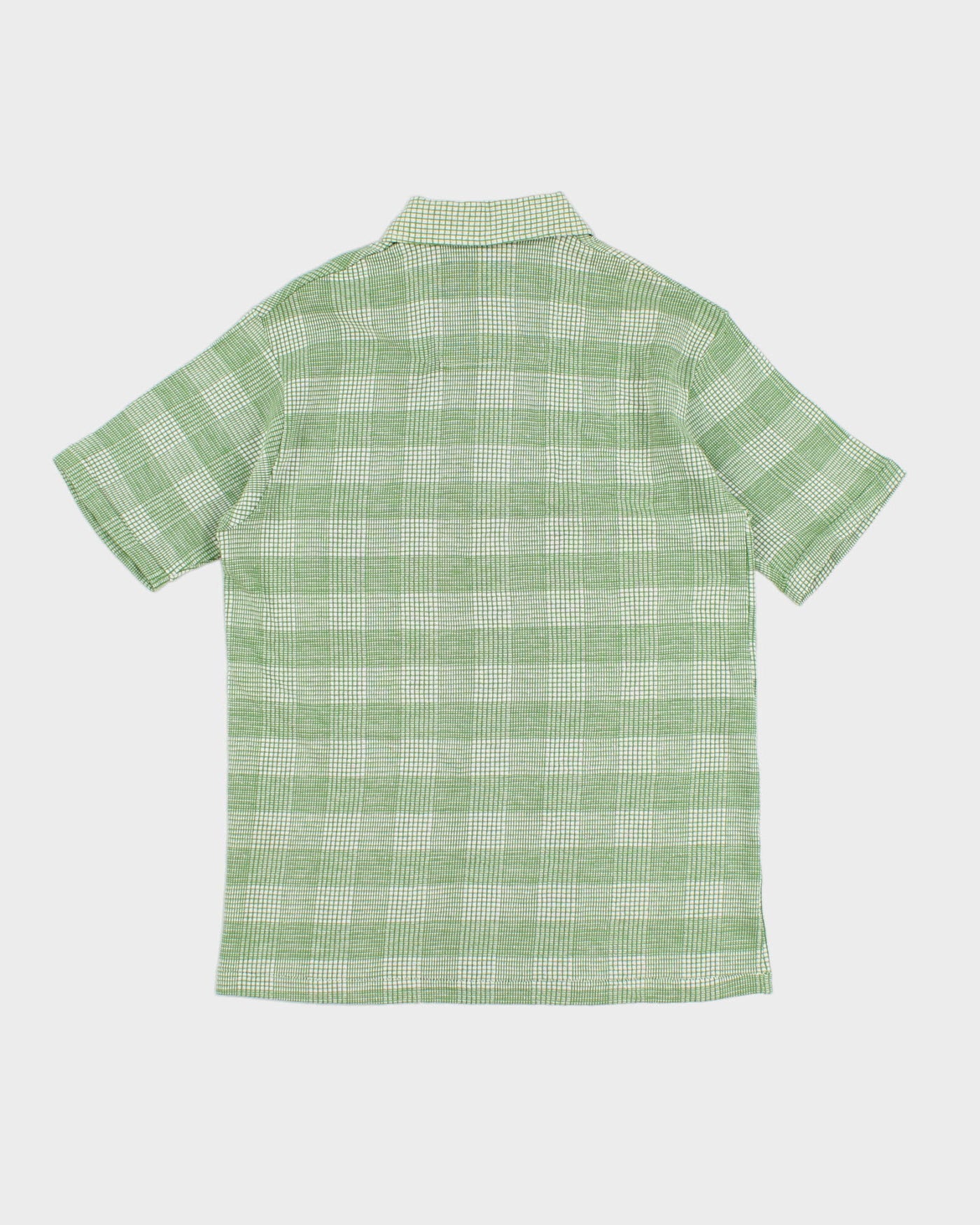 Vintage 50s Green Check Short Sleeved Polo - M