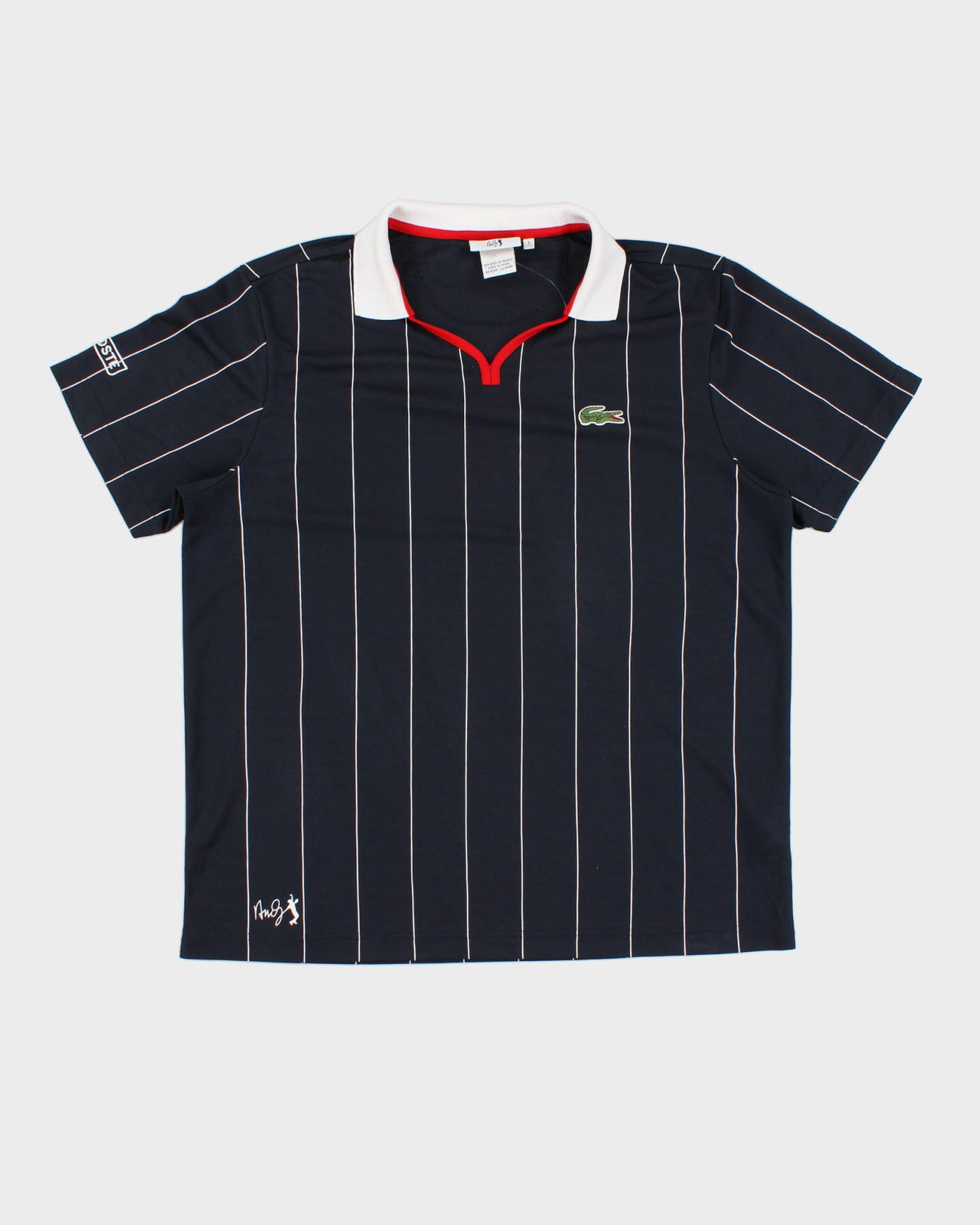 Lacoste Oversized Navy Collared Short Sleeved T-Shirt - S