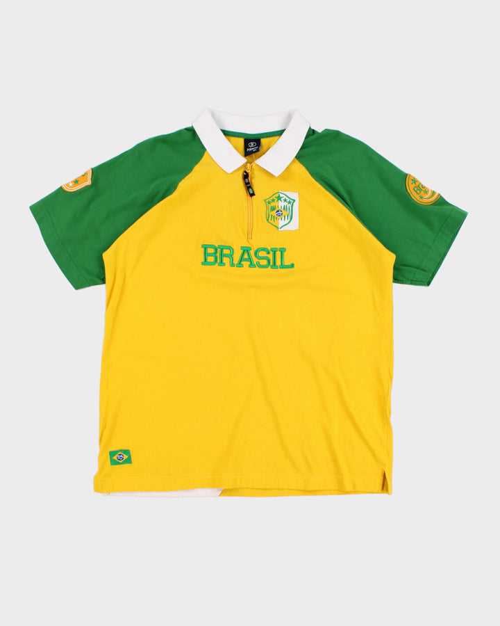 Pierim Brasil Quarter Zip Short Sleeve Polo Shirt - L