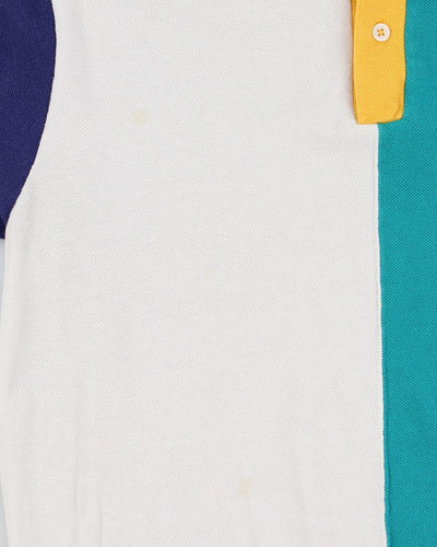 Vintage 80s Lacoste Colour Block Polo Shirt - S