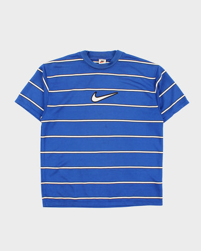 Vintage 90s Nike Striped Centre Swoosh T-Shirt - L